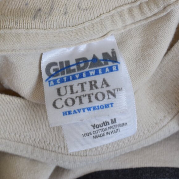 Vintage 00s Beige Scop Neck Tee - Perridise Valley Brand, Potato Festival - Picture 9 of 9